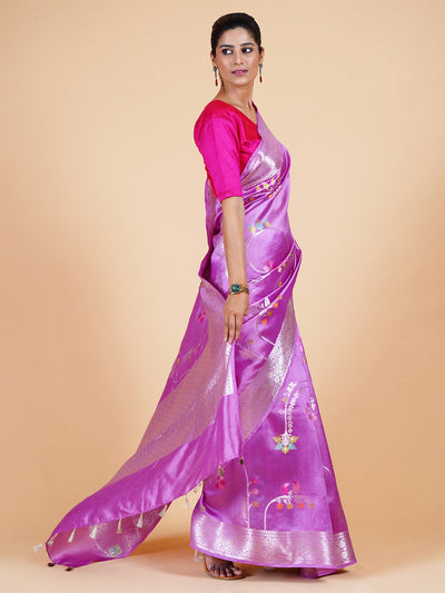 Sana Lilac Silk Saree