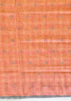 Pina Colada Peach Checks Linen Saree