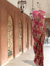 Hibiscus Red Printed Linen Saree