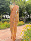 Daffodil Yellow Printed Linen Saree