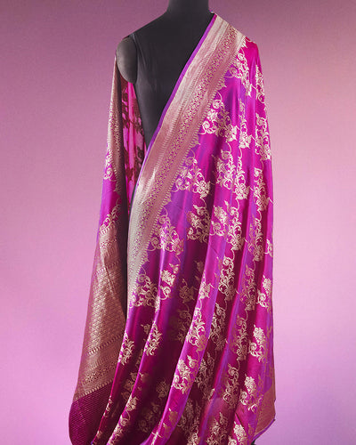 Mehrunissa Magenta Katan Silk Saree