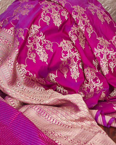 Mehrunissa Magenta Katan Silk Saree