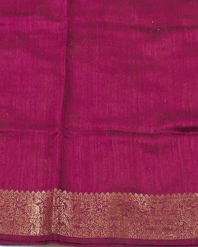 Kairvi Magenta Purple Raw Silk Saree