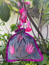 Magical Garden Grey & Magenta Cotton Potli