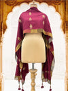 Kainat Maroon Kadhuwa Booti Silk Dupatta