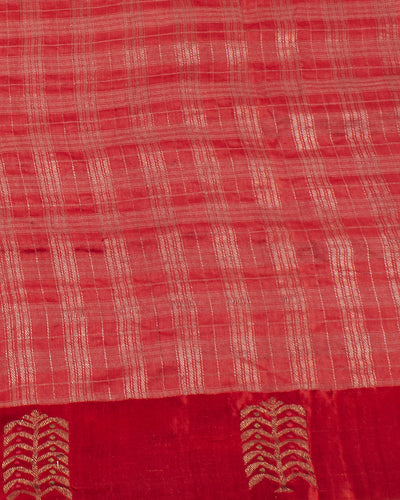 Naureen Maroon Stripe Moonga Saree