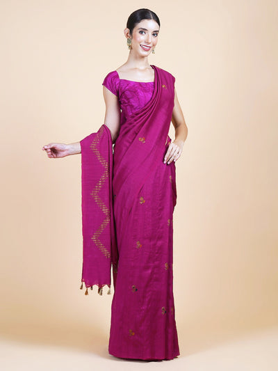 Raasa Wine Chevron Matka Georgette Saree