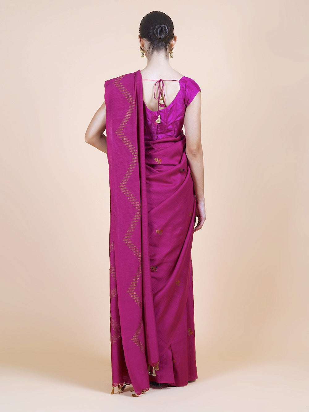 Raasa Wine Chevron Matka Georgette Saree