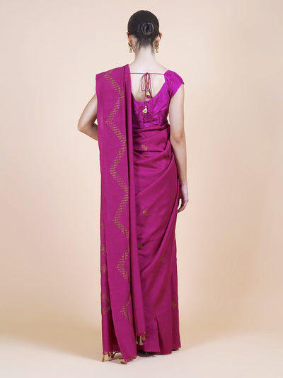 Raasa Wine Chevron Matka Georgette Saree