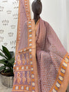 Aster Mauve Cotton Cutwork Saree