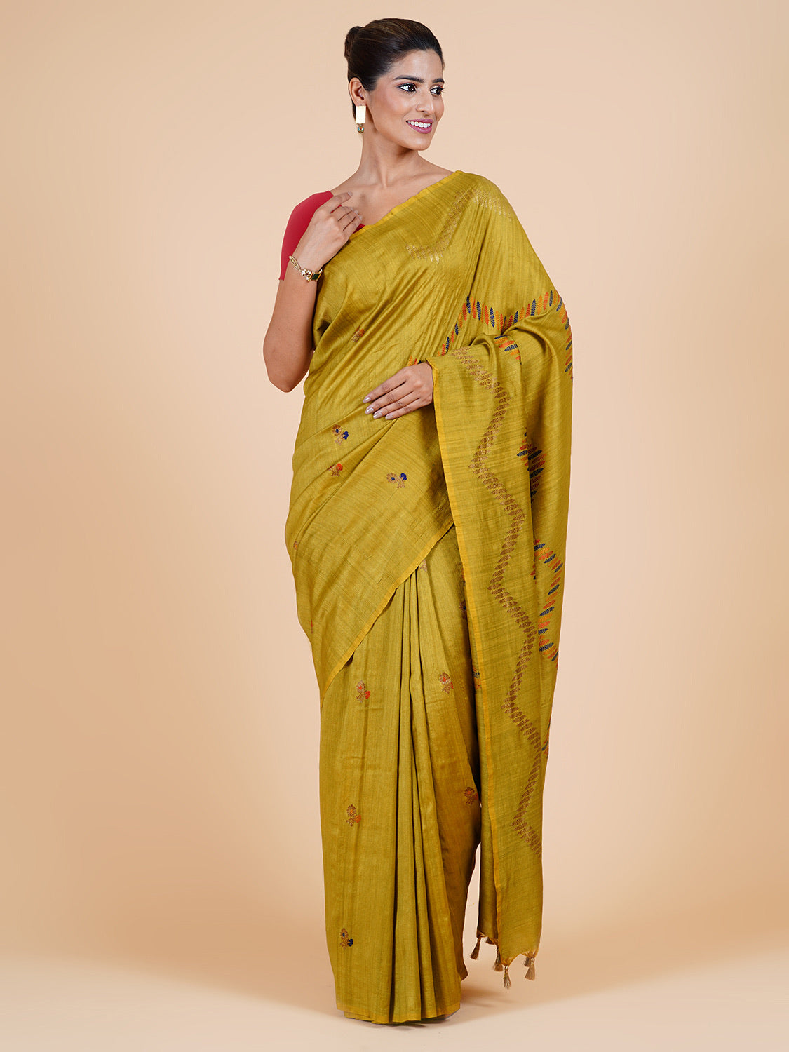 Saanvi Mehendi Chevron Matka Georgette Saree