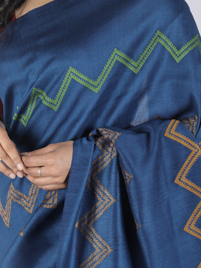 Kiara Blue Chevron Matka Georgette Saree