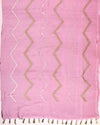 Mogra Gajra Pink Stripe Matka Georgette Saree