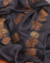 Komolika Black Floral Matka Georgette Saree
