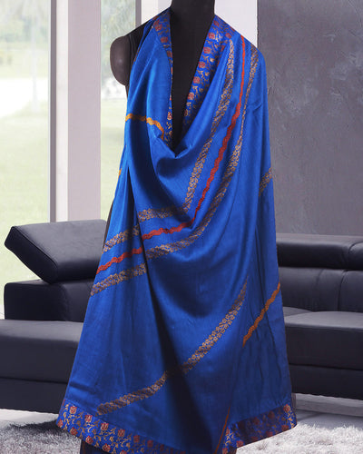 Kumarakom Blue Stripe Matka Georgette Saree