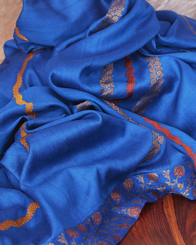 Kumarakom Blue Stripe Matka Georgette Saree