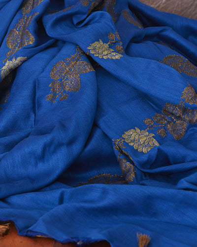 Mansarovar Blue lotus Matka Georgette Saree