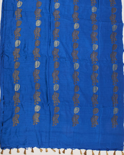 Mansarovar Blue lotus Matka Georgette Saree