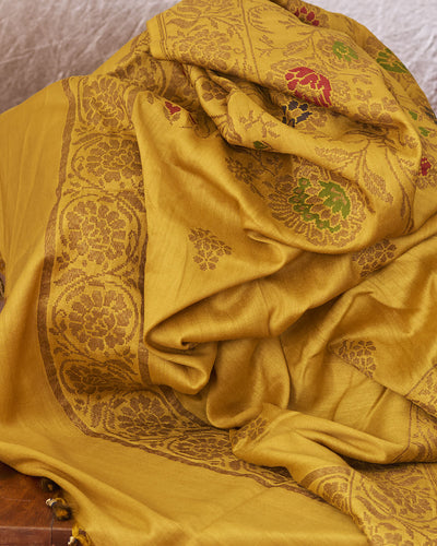 Fragrance of Haldi Yellow Matka Georgette Saree