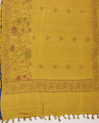Fragrance of Haldi Yellow Matka Georgette Saree