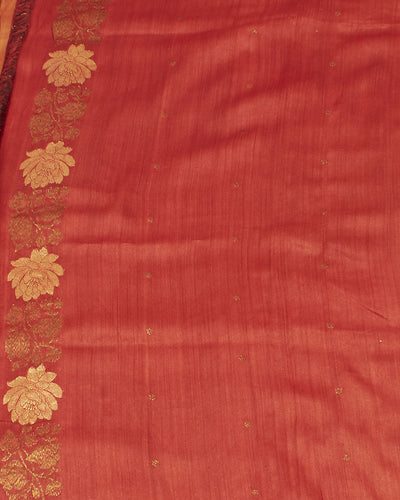 Gulab Khaas Olive Matka Georgette Saree