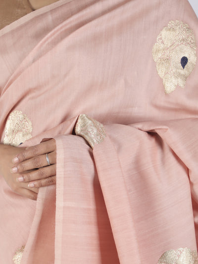 Santorini Peach Matka Georgette Saree