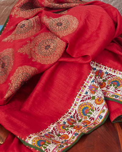 Nanda Devi Kashmiri Jamavar Matka Georgette Saree