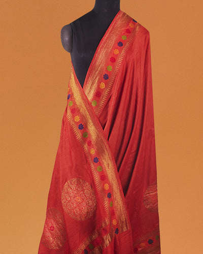 Ekamra Rust Matka Georgette Saree