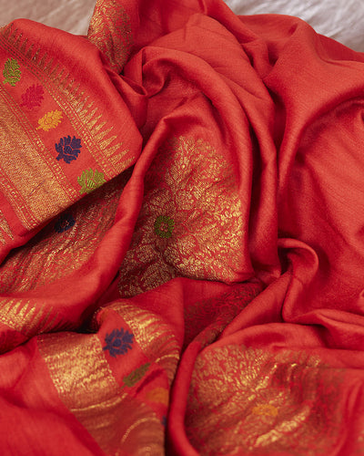 Ekamra Rust Matka Georgette Saree
