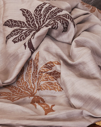 Moonlit Desert Matka Georgette Border Saree