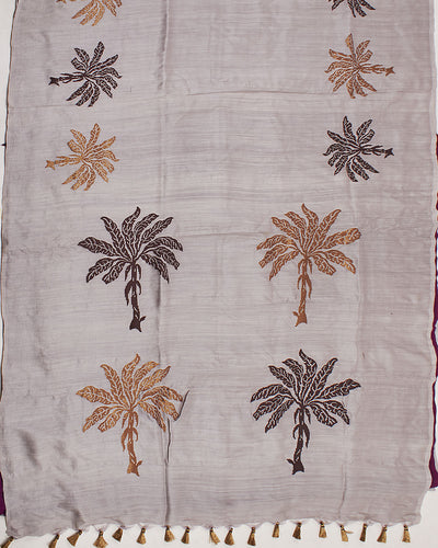Moonlit Desert Matka Georgette Border Saree
