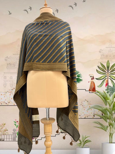 Lehar Olive Green Stole Dupatta