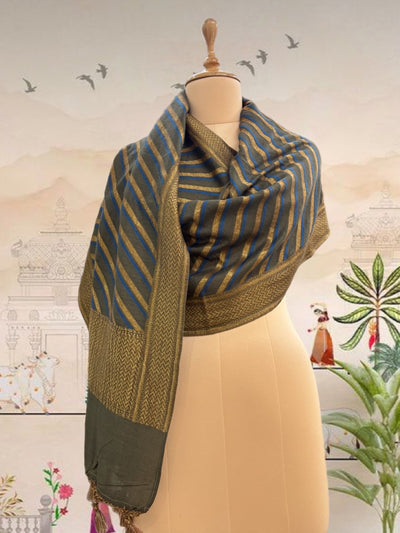 Lehar Olive Green Stole Dupatta