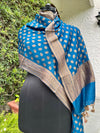 Teal Blue Matka Georgette Stole Dupatta