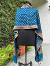 Teal Blue Matka Georgette Stole Dupatta