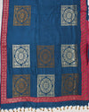 Mandapa Teal Blue Embroidered Matka Georgette Saree
