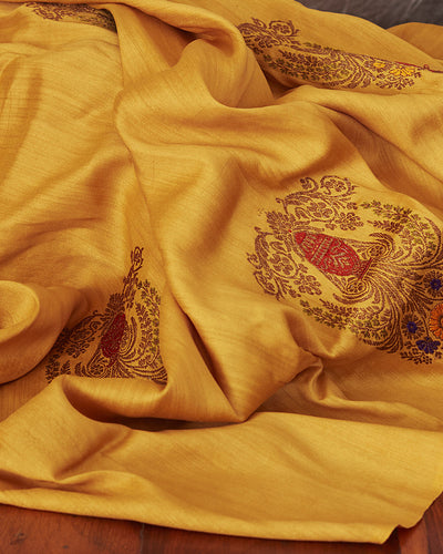 Ahilya Yellow Matka Georgette Saree