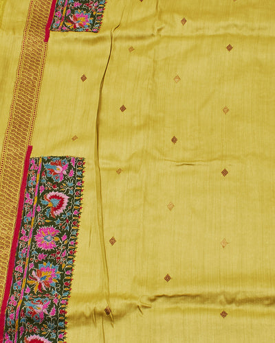 Noorjahan Green Kashmiri Jamavar Matka Georgette Saree