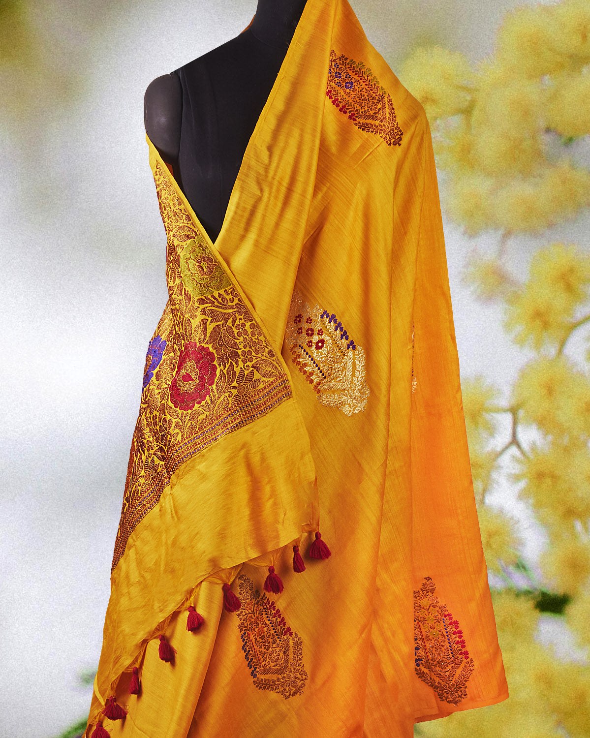Ahilya Yellow Matka Georgette Saree