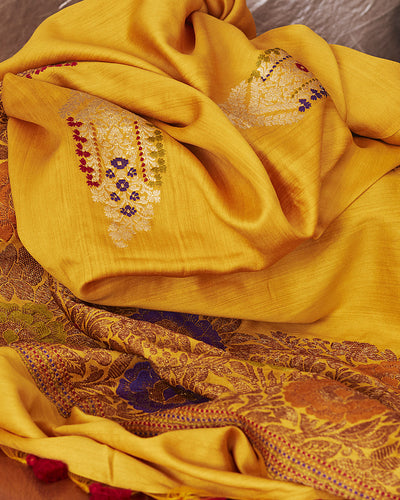 Ahilya Yellow Matka Georgette Saree