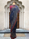 Neelkamal Blue Moonga Cotton Printed Saree