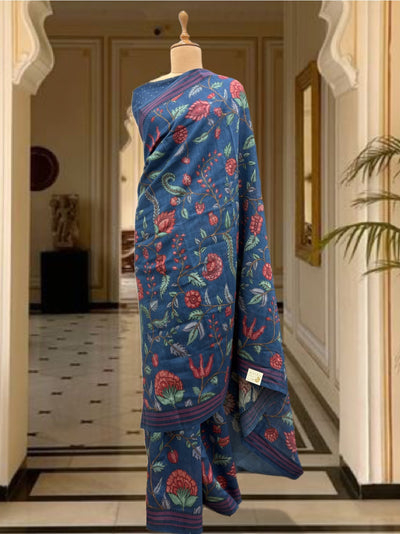 Chandragiri Blue Moonga Cotton Saree