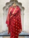 Samyukta Red Moonga Cotton Saree