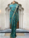 Diya Turquoise Moonga Cotton Saree