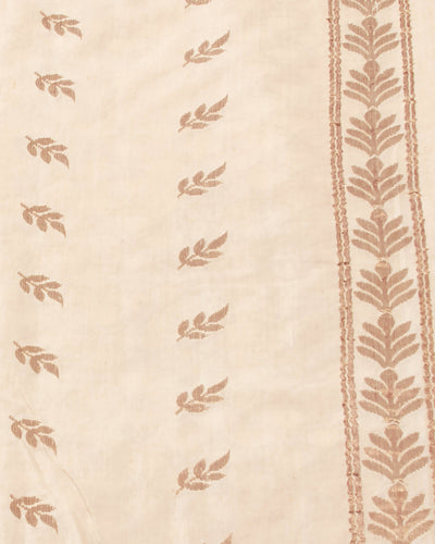Mansarovar Ivory Gold Moonga Georgette Saree