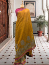 Phalguni Yellow Moonga Cotton Saree