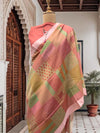 Secret Rendezvous Peach Moonga Cotton Saree