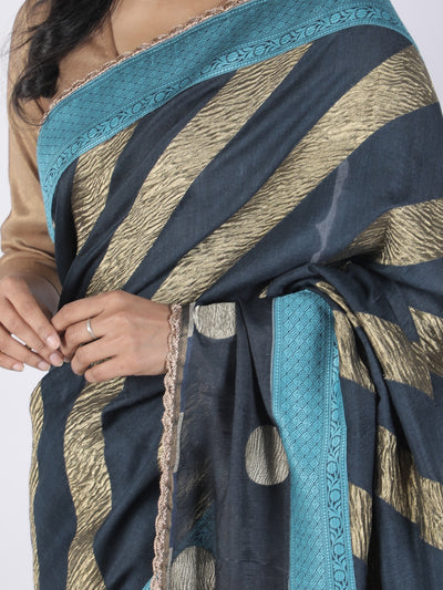 Mahira Teal Blue Moonga Georgette Saree