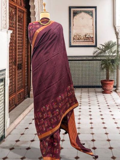 Kampilya Kantha Moonga Cotton Saree