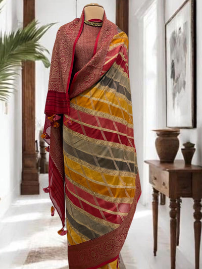 Anandi Red Cotton Saree